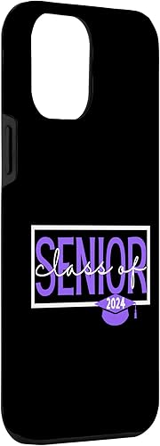 Miniatura 3 de Funda para iPhone 12 Pro Max Seniors Class of 2024 Colores Púrpura y Blanco