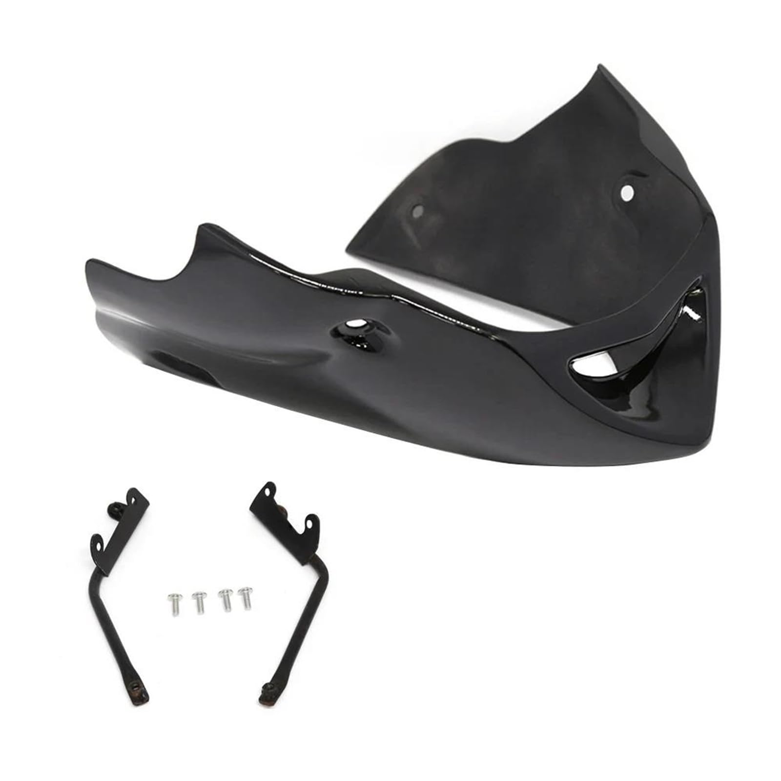 Aileron Moto pour FZ6 pour Fazer 600 S2 2004-2010 Mentonnière Becquet Avant Inférieur Carénage Couvercle Pièces Moto Sabot Moteur Moto(Bright Black)