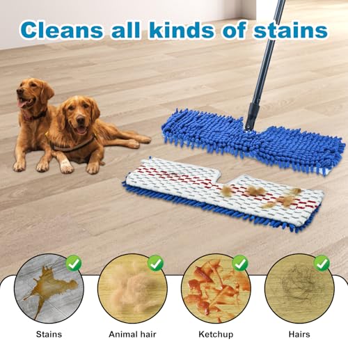 2 Pack Mop Head Replacement for O-Cedar Hardwood Floor \'N More Microfiber 3-Action Flip Mop Refill, Double-Sided Mop Head, Reusable & Machine-Washable Mop Head Replace for Ocedar Dual-Action Flip Mop