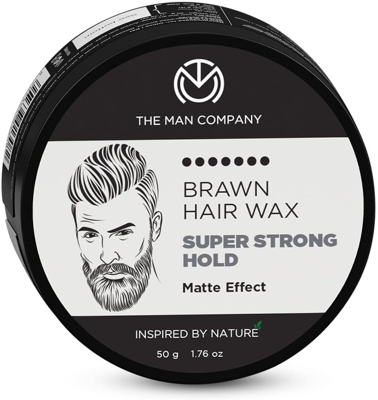The Man Company Brawn Extra Stronghold Hair Styling Pomade Wax for Men | Stylish Matte Finish with Volume | Non Sticky - 50gm