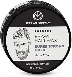 The Man Company Brawn Extra Stronghold Hair Wax for Men Stylish Pomade Matte Finish Hair Volumizer Non - Sticky - 50gm