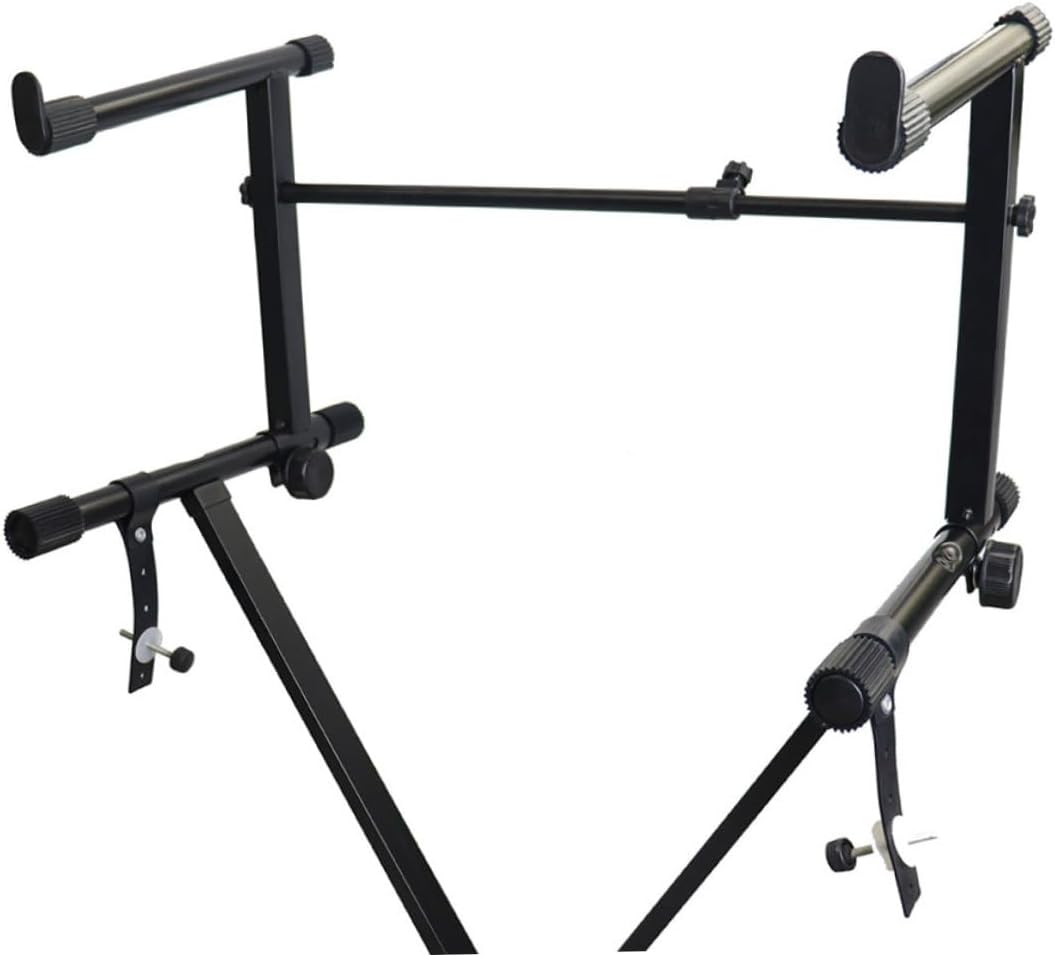 ERINGOGO Adjustable Electric Keyboard Stand Height Extension Portable Reliable Keyboard Holder for Comfortable Playing Position Double Tube Design Black