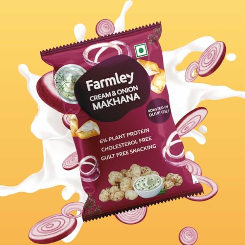 Image of Farmley Cream & Onion Makhana | Roasted In Olive Oil | 51g