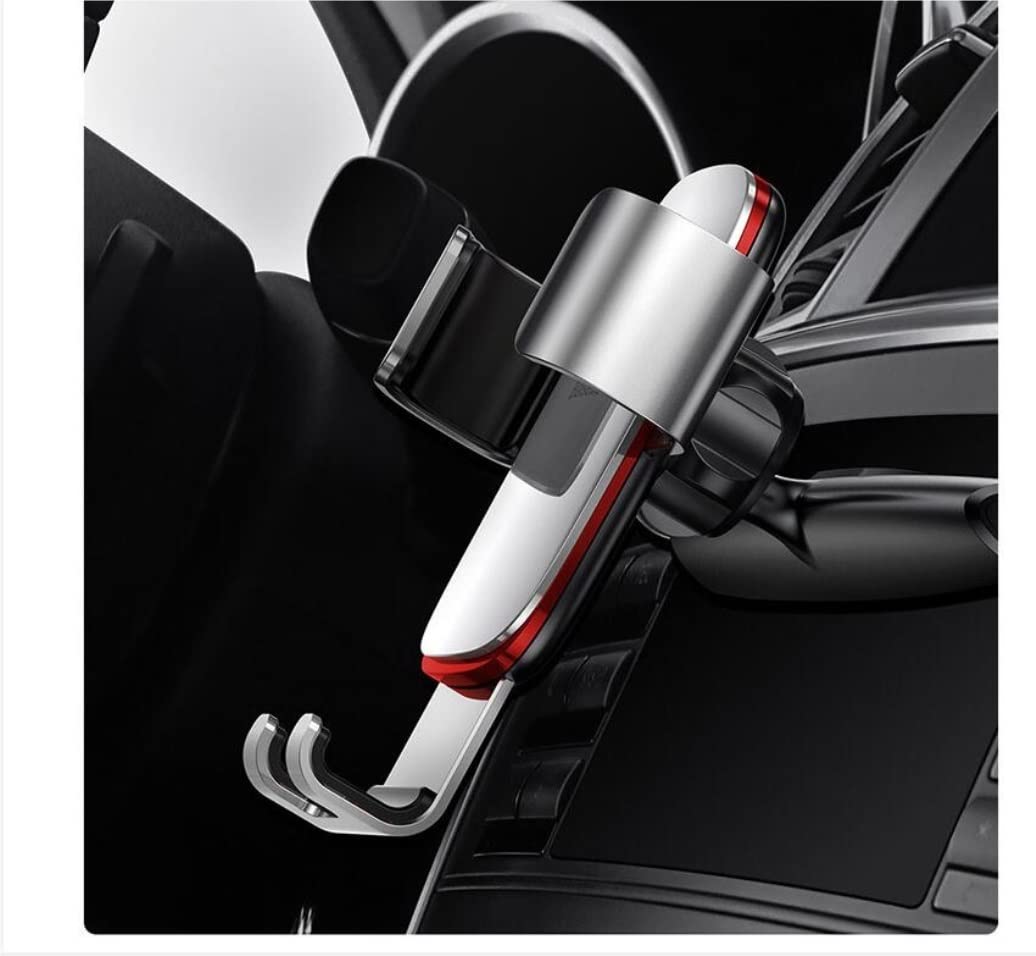 Soporte Móvil Soporte para teléfono de Coche Ranura para CD móvil Montaje en Rejilla ventilación Metal Accesorios Soporte para Coche(Sliver)