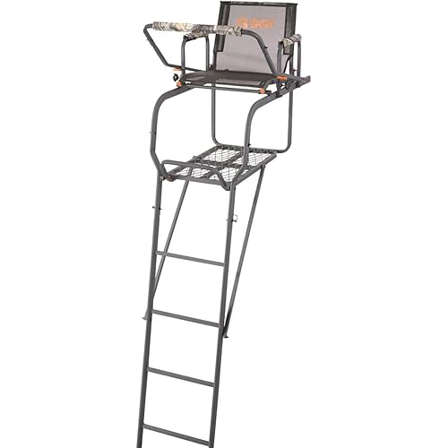 Guide Gear 15.5' Climbing Ladder Tree Stand for Hunting with Mesh Seat, Hunting Gear, Equipment, and Accessories