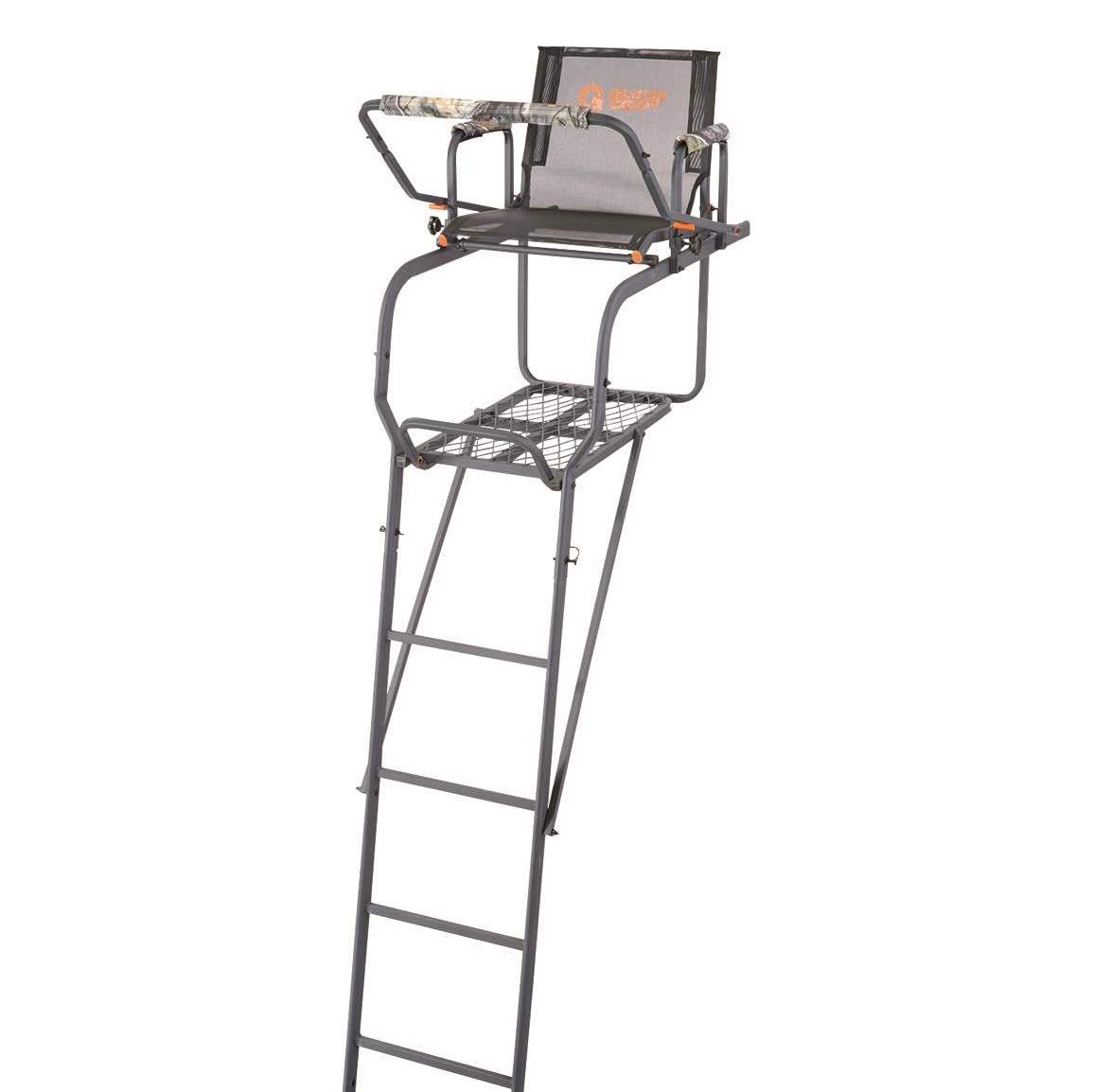 Guide Gear 15.5' Climbing Ladder Tree Stand for Hunting with Mesh Seat, Hunting Gear, Equipment, and Accessories