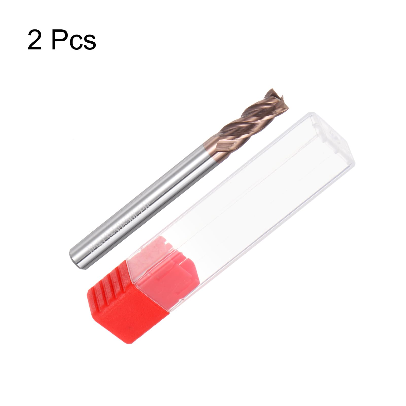 QUARKZMAN 2Pcs Fraises à Bout Carré de 5mm de Diamètre et de 5mm de Queue, 4 Flûtes, en Carbure Hrc55 Revêtu d'Altin, pour le Fraisage de Fin Cnc, Noir