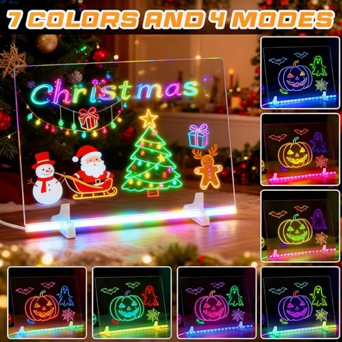 20'' Lumi LED Drawing Board for Kids- Erasable Acrylic Electronic White Boards, Drawing Tablet,6 Modes & 8 Colors Light Up Drawing Board,Kids Toy with 13 E Birthday Holiday Day Gifts for Girls & Boys — view 5