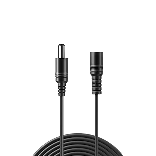 Paquete de 1 cable de extensión CC de 6 pies, cable de alimentación macho a hembra de 0.217 in x 0.083 in para cámaras IP de vigilancia de seguridad