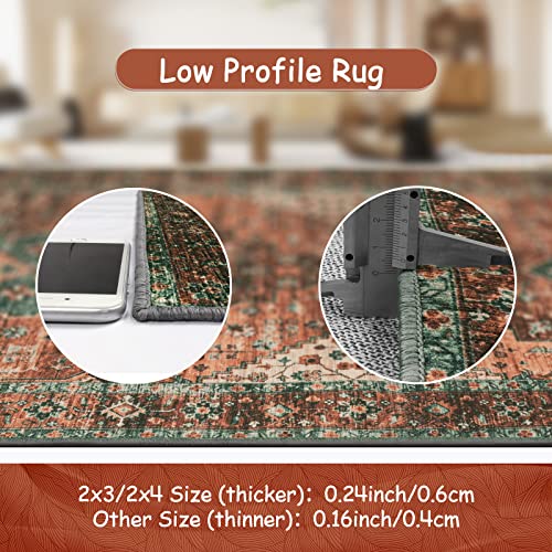 Moynesa Ultra-Thin Washable Carpet Runners For Hallways, 2'6"X8' Boho Non-Slip Long Vintage Oriental Medallion Accent Area Rug For Laundry Bedroom Kitchen Bathroom thumb #3
