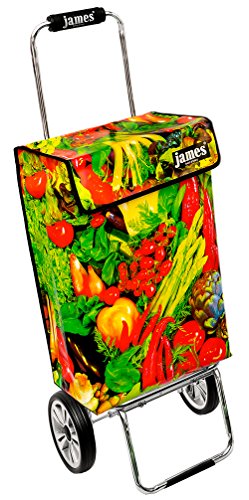 james® Einkaufstwagen Design Veggie Deluxe, moderner Einkaufstrolley, bunter Lifestyle Trolly, Rollkoffer, 40kg…