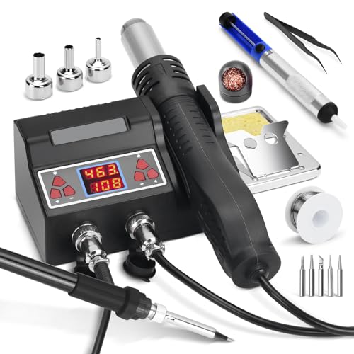 2 IN 1 Lötstation 700W Heißluft Lötstation, Lötkolben Station...