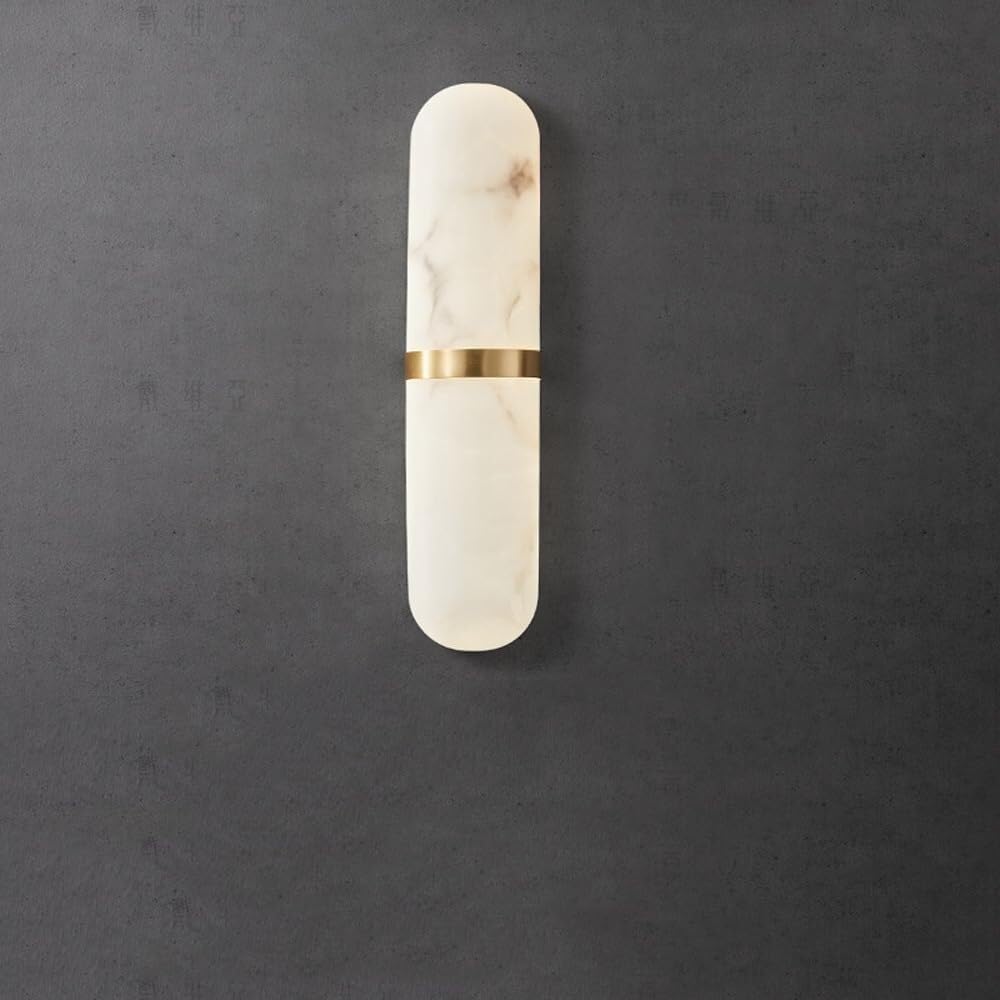 9W LED Linear Wall Light Faux Marble Long Strip Wall Lamp Brass Wall Sconce Modern Black Bathroom Vanity Light Bar White Alabaster Lighting Fixture for Bedroom Living Room Foyer Porch 3 colo