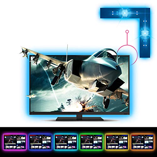 RSYEEK LED Strip Lights TV :USB LED TV Backlight Kit, Rf Remote Control/ 20 Colors/ 22 Modes for 50 65 75 Inch Flat Screen TV PC Desktop