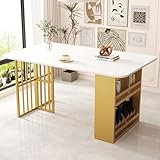 【Conception Unique des Pieds de Table】Les pieds de la table ont une forme à carreaux, ce qui donne non seulement à la table un aspect artistique unique, mais offre également un support solide. Cette conception offre non seulement une structure pratique, mais constitue également le point culminant de toute la table et la fait ressortir dans la pièce.