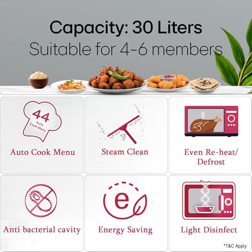 Image of LG 30 L Solo Microwave Oven (MS3032BK, Black, 44 Auto Cook Menu, Steam Clean, Anti-bacterial cavity)