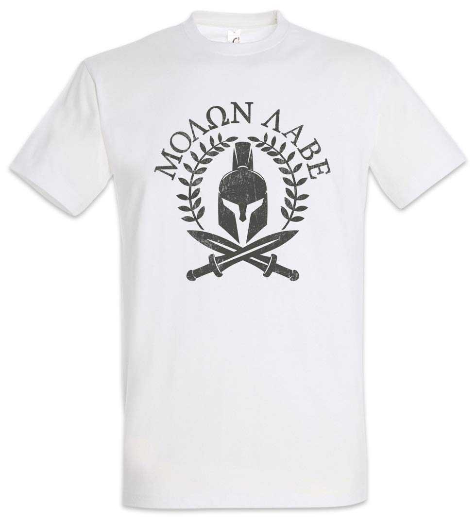 Urban Backwoods Spartan Motto Men T-Shirt White Size M