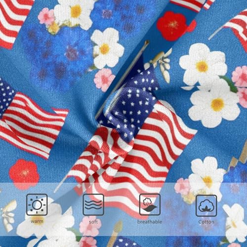 American Flags Floral Blue Cute Panties Girl Girls Underwear Toddlers Cotton Aesthetic Kids Undies Briefs 2t3