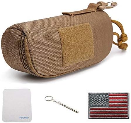 Tactical 1000D Nylon Sunglasses and Eyeglasses Hard Case with Molle System, Portable Outdoor Travel Glasses Holder