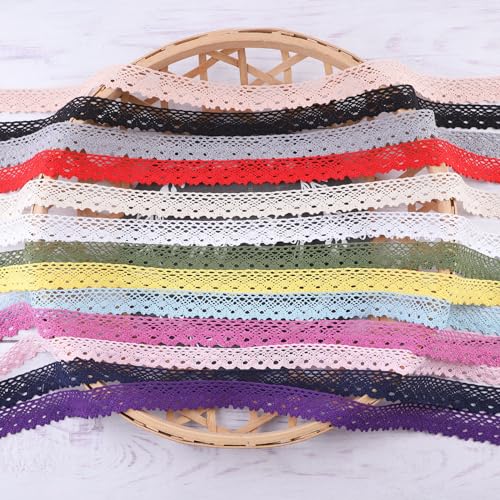 20 Yards x 1 Inch Lace Ribbon Vintage Lace Trim Crochet Cotton Lace Edge for Christmas Package DIY Sewing Wedding Bridal Dress,Costume,Crafts and Sewing (Black) by DYSHIPEN - Image 7