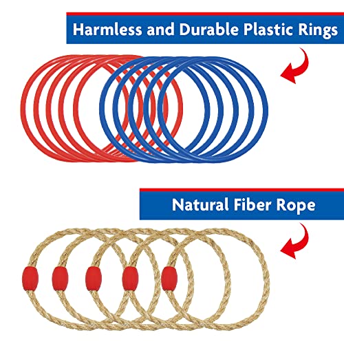 Gothink Ring Toss Games For Kids Quoits Game Set Indoor Holiday Fun Fall Fair Game Or Outdoor Throwing Yard Game For Adults With Carry Bag 10 Plastic Ring And 5 Ropes For Family Party Gift #TOP2