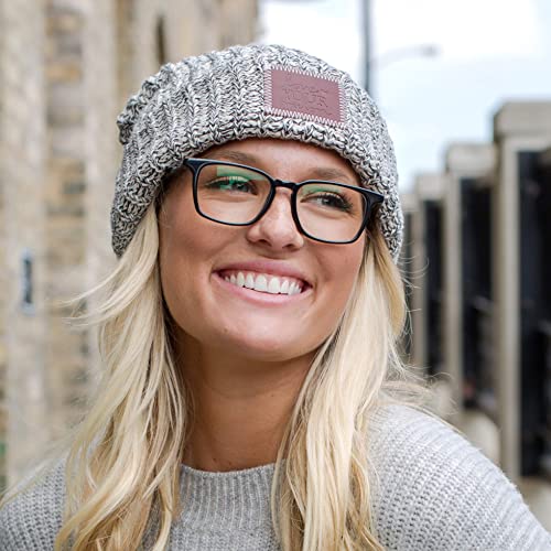 Love Your Melon Beanie For Men & Women, White Speckled Cuffed Beanie, Winter Hats, Cool Beanies, 100% Cotton Made Lined Knit Warm Thick Skully #TOP2