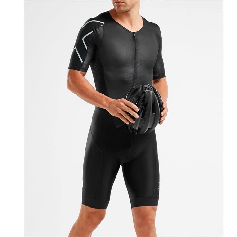 Herren Triathlonanzug Fahrradanzug Jumpsuit Anzug Fahrrad Kurzarm Fahrradtrikot Sommer Reitausrüstung mit Taschen (Color : 09, Size : Large)
