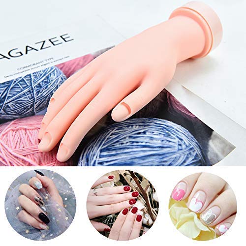 Timoo 2 Pcs Nail Practice Hand, Soft & Flexible Fake Mannequin Hand for Nail Art Training