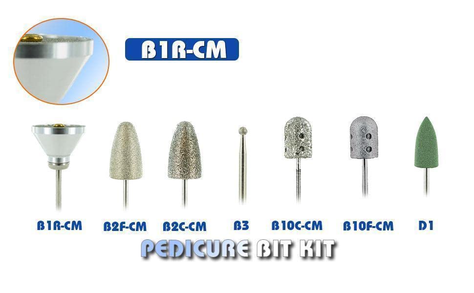 Medicool Pedicure Bit Kit | Pro Bits for Manicure and Pedicure Grinding Polishing Smoothing Nail Care | KIT-PedKit2