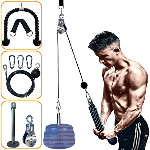 Pulley System Gym - pulley pro for Workout-new Pulley Cable System- your ultimate Home Gym System this LAT Pull Down Machine weight pulley system is suitable for all Cable pulley attachments for gym