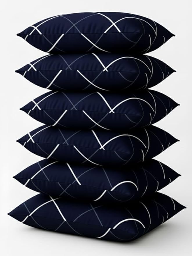 Image of MINIMART Microfiber Pillows Set 6, Soft Adjustable Pillow for Sleeping - 16 x 24 Inches -Blue (6, Blue, King (U.K. Standard) S0-2