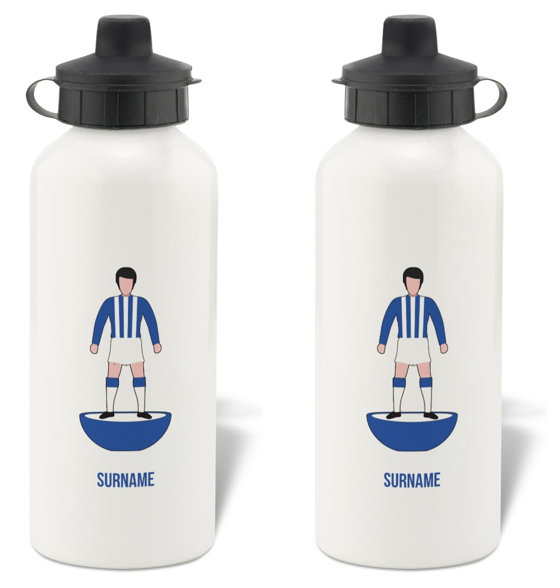 Personalised Sheffield Wednesday Player Figure Aluminium Sports Water Bottle - White Bottle