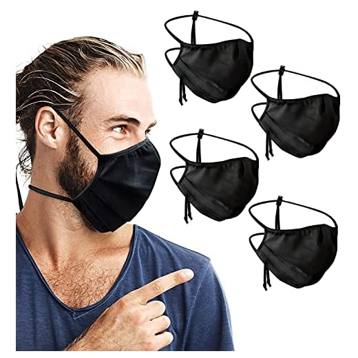 PURIAN Big Mask Adult XL (Extra Large) Beard Mask for Men, Face Mask with Black Straps include Quick Fit Cord Lock Toggles for All Day Use