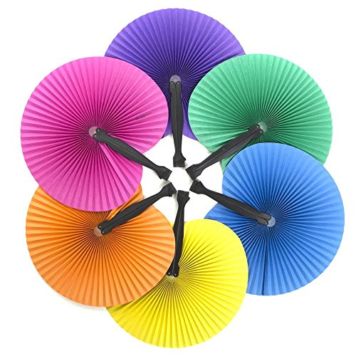48 ~ Solid Color Folding Fans ~ 10.5