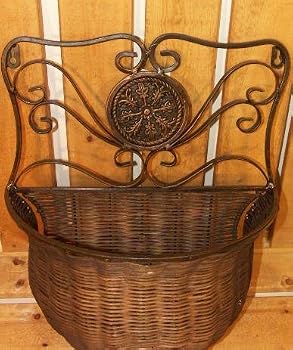 DVD Hand Woven Steel Wall Hanging Basket with Mounting Bracket Book