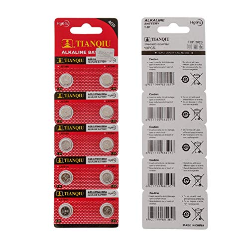 Paquete de 50 pilas alcalinas AG5 LR754 393 miniatura 2