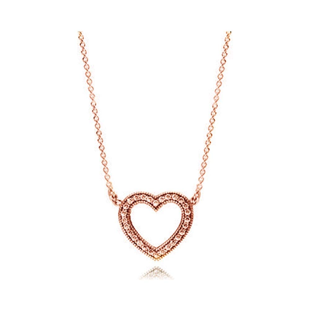 100% 925 Sterling Silber 1:1 Bright Hearts Halskette Glamour Vintage Damen Halskette Schmuck