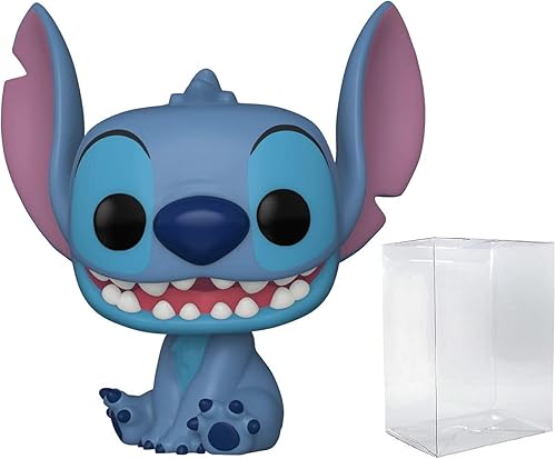 Funko Disney Lilo & Stitch - Figura de vinilo sonriente con funda protectora de caja pop compatible