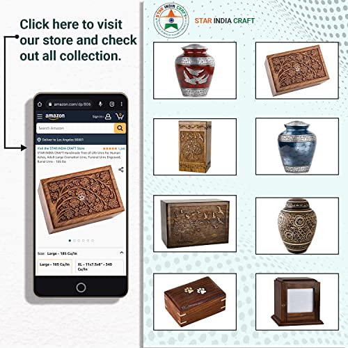 Sic Rosewood Urn For Ashes Adult Male & Female, Hand Engraved Decorative Memorial Keepsake, Peaceful Tree Of Life Engraving Urn Wooden Box For Humans Or Pets Ashes, Size: 6 X 4 X 2.75 Inches, Small #TOP1