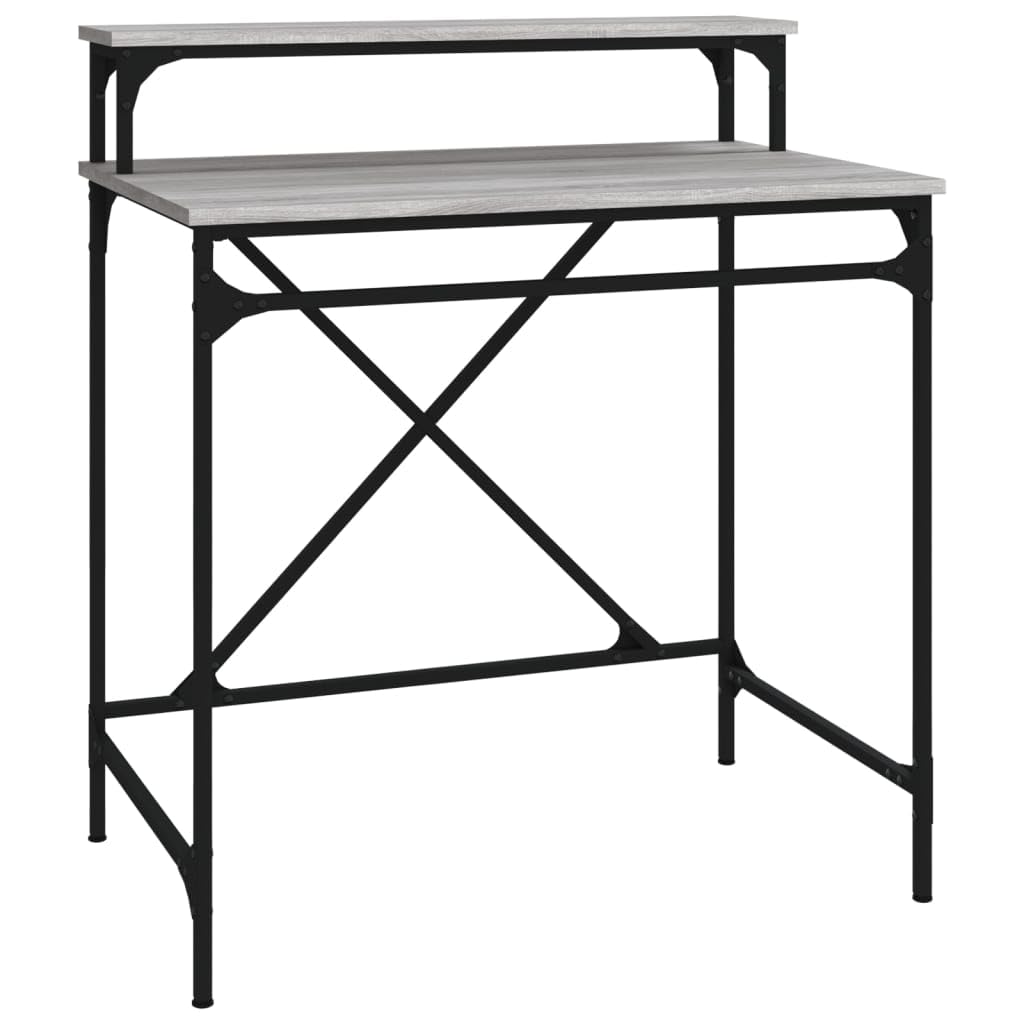 Escritorio industrial gris 80 x 50 x 90 cm con gran superficie de trabajo y mesa de oficina en diseño industrial