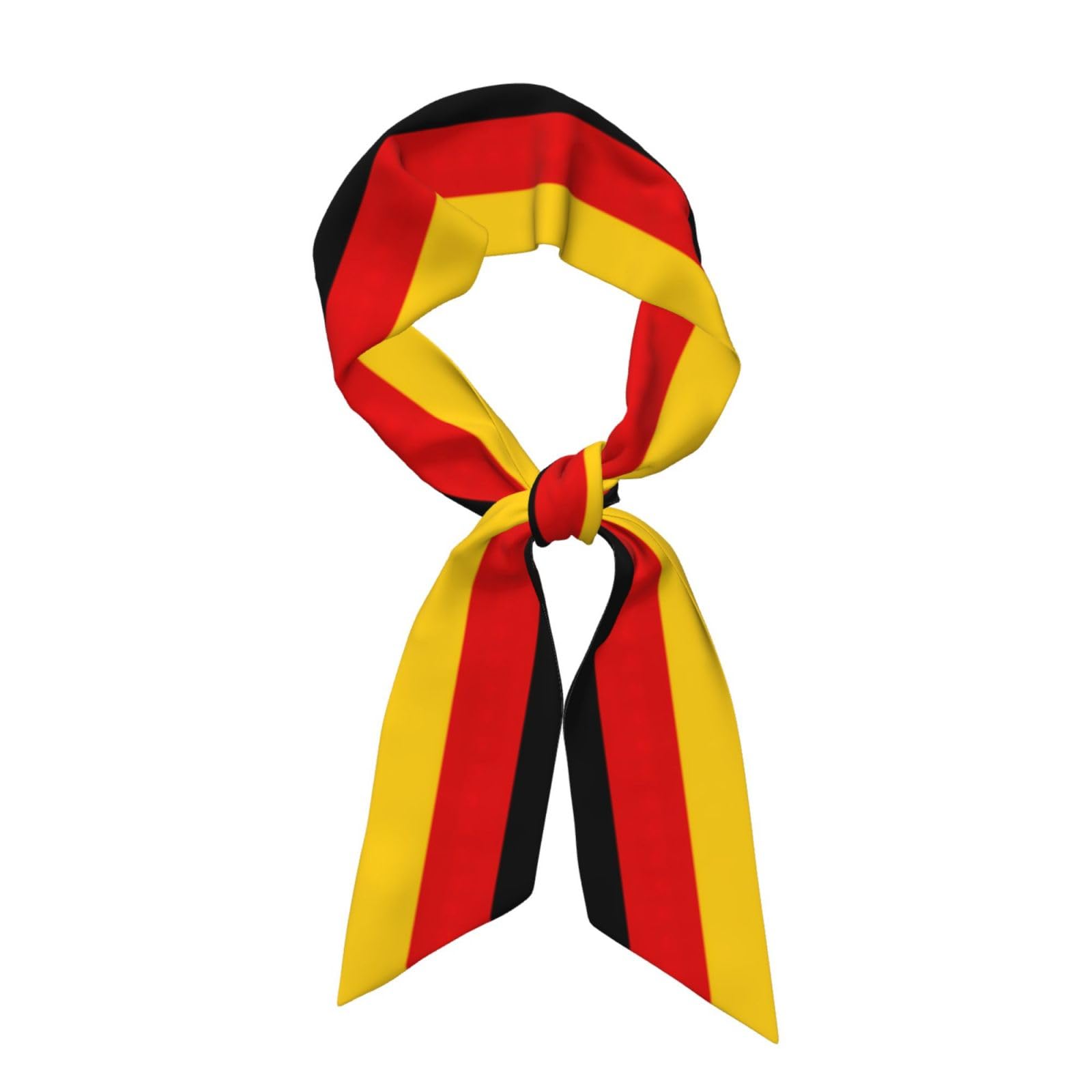 Gaxfjru Women's Black German Flag Print Lightweight Neck Tie Silk Head Scarf For Hair Fashion Headwrap Handbag Accessories