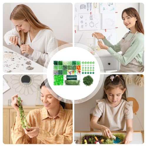 Kit de plantas con cuentas, suministros de manualidades y macetas de vidrio DIY 5