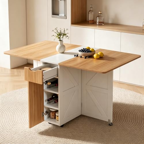 53“ Folding Dining Table Space Saving Foldable Dining Table with