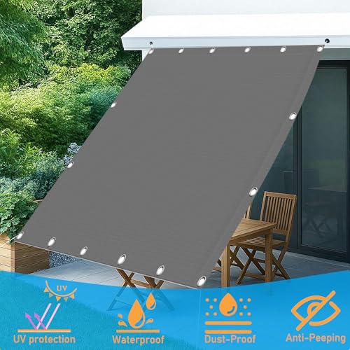 Voile d'ombrage rectangulaire gris clair 75x415 cm pour jardin et balcon - 3