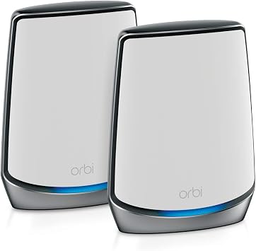 NETGEAR Orbi WiFi 6 Mesh WiFi AX6000 Set of 2 Wireless LAN Router, 11ax Tri-Band RBK852