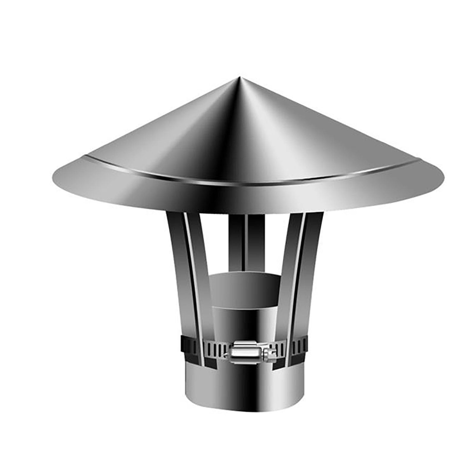 MYXJGNAIY Chimney caps for Outside, Cone Top Round Chimney Cover, with Adjustable Metal Strips, Roof Vent Cap for Kitchen, Canteen Ventilation, Chimney Flue Cowl (Size : 140mm/5.5in)