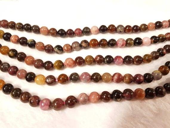 Tourmaline perles rondes lisses 8mm pour créer vos bijoux d'été colorés