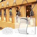 60 Stück Haken für Indoor&Outdoor Lichterkette, Kabelhalter Kabelclips Selbstklebend, Befestigung für Lichterketten, Dekoration-Clips für Weihnachten und Lichterketten, Haken Draht Halter-Einzelhaken