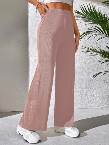 Image of Prenuem Women's High Waist Flared Korean Trousers, Trendy Casual Wear for Daily & Travel Use (Available in Plus Size)