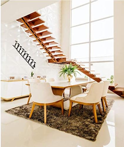 Haute Collage Walking up the Stairs Metal Wall Art Wall Mural People Silhouette Walking up the stairs in Rain Wall-hanging Outdoor Indoor Staircase Decoration Plaque - Image 4